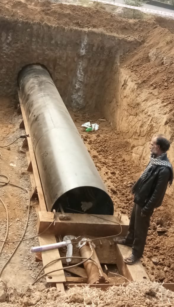 CTC jack pushing trenchless work in mixed soil